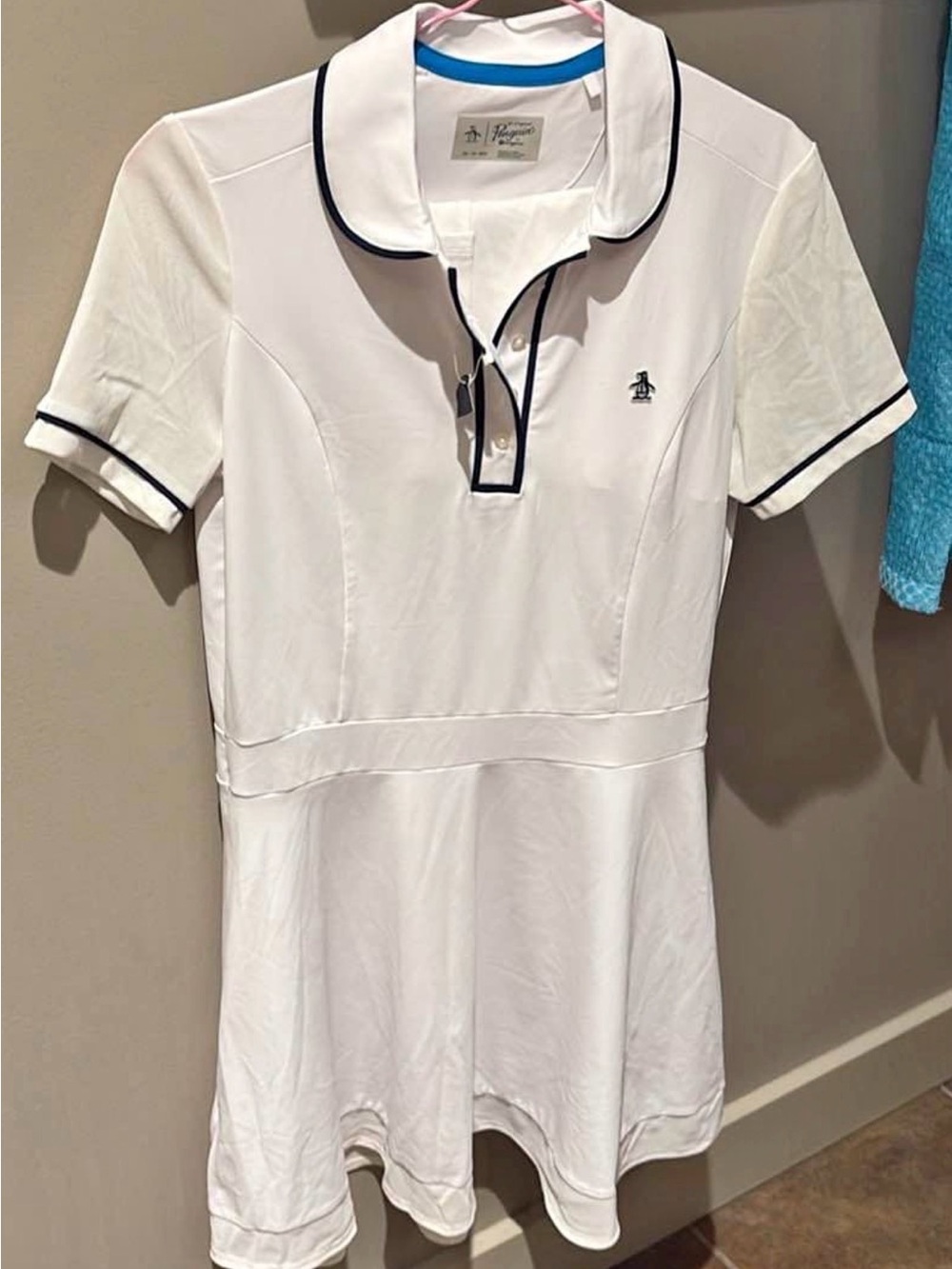 Penguin | BNWT Original Veronica Penguin White Polo Dress with Navy Trim XS